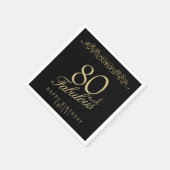 ブラックエレガント80と素晴らしい80誕生日 スタンダードカクテルナプキン (角)