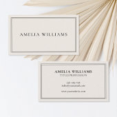 ブラックエレガント&アイボリーミニマルプロフェッショナル 名刺