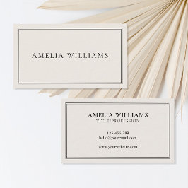 ブラックエレガント&アイボリーミニマルプロフェッショナル 名刺
