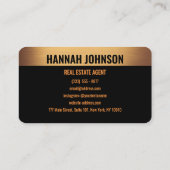 ブラックエレガント&ウォーム金ゴールドメタル名刺 名刺 (裏面)