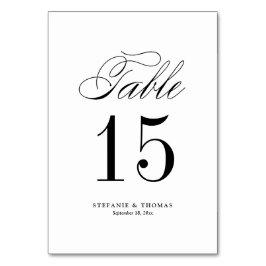ブラックエレガント クラシック スクリプト ウェディング テーブルナンバー
