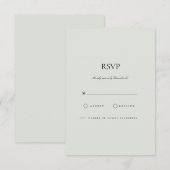 ブラックエレガント&セージグリーンRSVPカード 出欠カード (正面/裏面)