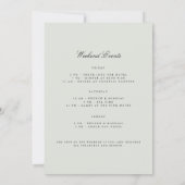 ブラックエレガント&セージバチェロレッテウィークエンドカード 招待状 (裏面)