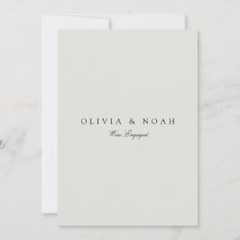 ブラックエレガント&セージ婚約発表カード 案内状