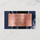 ブラックエレガント&ネイビーブルーバラ金ゴールドアガテラグジュアリー 名刺 (裏面)