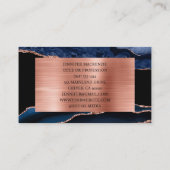 ブラックエレガント&ネイビーブルーバラ金ゴールドアガテラグジュアリー 名刺 (裏面)