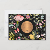 ブラックエレガント・パステルピンクフローラ事業 サンキューカード (正面)