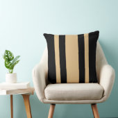 ブラックエレガント・ベージュストライプ クッション (椅子)