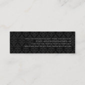 ブラックエレガント&メタリック銀ヴィンテージマスク スキニー名刺 (裏面)