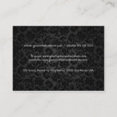 ブラックエレガント&メタリック銀ヴィンテージマスク 名刺 (裏面)