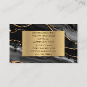 ブラックエレガント&金ゴールドアガテラグジュアリー 名刺 (裏面)