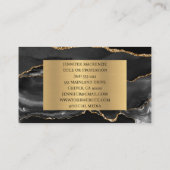 ブラックエレガント&金ゴールドアガテラグジュアリー 名刺 (裏面)