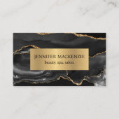 ブラックエレガント&金ゴールドアガテラグジュアリー 名刺 (正面)