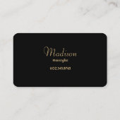 ブラックエレガント&金ゴールドギャツビー美容師 名刺 (裏面)