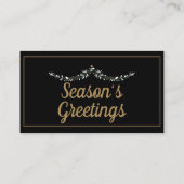 ブラックエレガント&金ゴールドクリスマス プレイスカード (裏面)