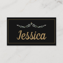 ブラックエレガント&金ゴールドクリスマス プレイスカード