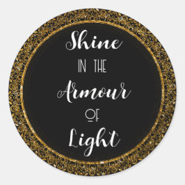 ブラックエレガント&金ゴールドモチベーション・シール ラウンドシール