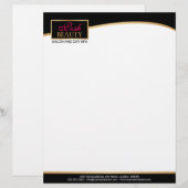 ブラックエレガント&金ゴールドラグジュアリー レターヘッド (正面/裏面)