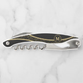 ブラックエレガント&金ゴールドリースモノグラクラシックム ソムリエナイフ (裏面)