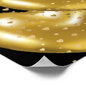 ブラックエレガント&金ゴールド50周年記念パーティー ポスター (角)