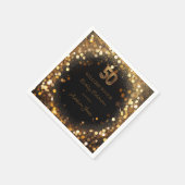 ブラックエレガント&金ゴールド50誕生日ペーパーナプキン スタンダードカクテルナプキン (角)