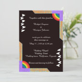 ブラックエレガントlgbtqラブ結婚式招待状 招待状 (スタンド正面)