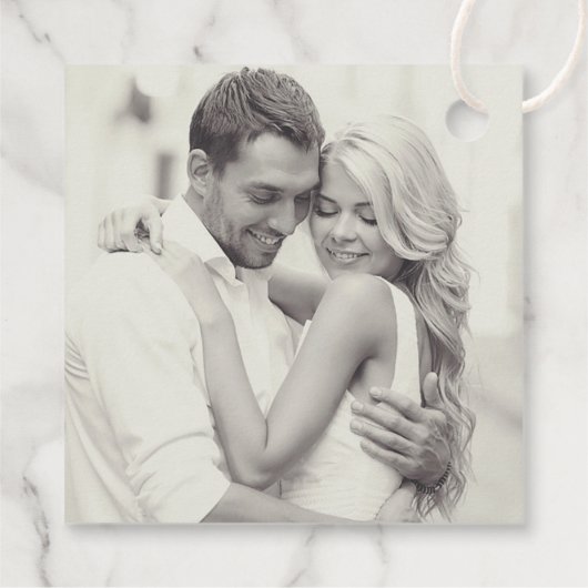 ブラックエレガントMr.And Mrs. Script Monogramカスタム フェイバータグ (裏面)