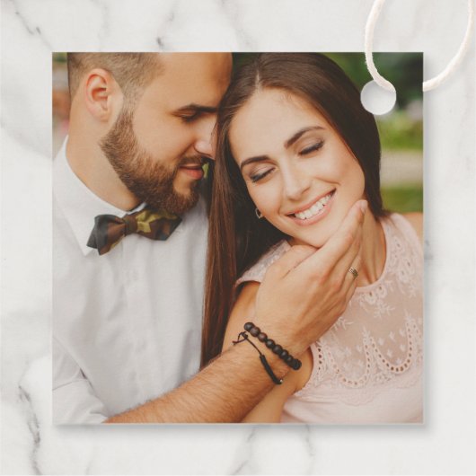 ブラックエレガントMr.And Mrs. Script Monogramカスタム フェイバータグ (裏面)