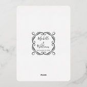 ブラックエレガントnゴールド・フォイルヴィンテージの結婚スクロール 箔招待状 (裏面)