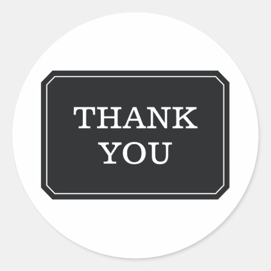 ブラックエレガントSimple Thank You Stickers ラウンドシール (正面)