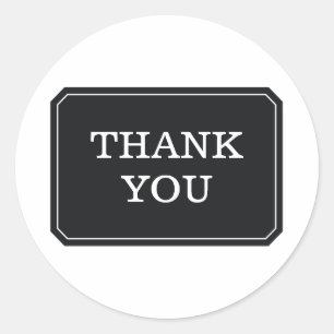 ブラックエレガントSimple Thank You Stickers ラウンドシール