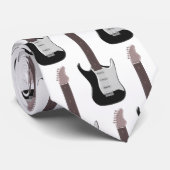 ブラックエレキギターデザイン ネクタイ (ロール)