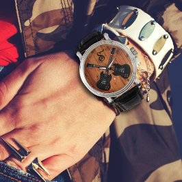 ブラックエレクトリックギタズボーイズ腕時計 腕時計