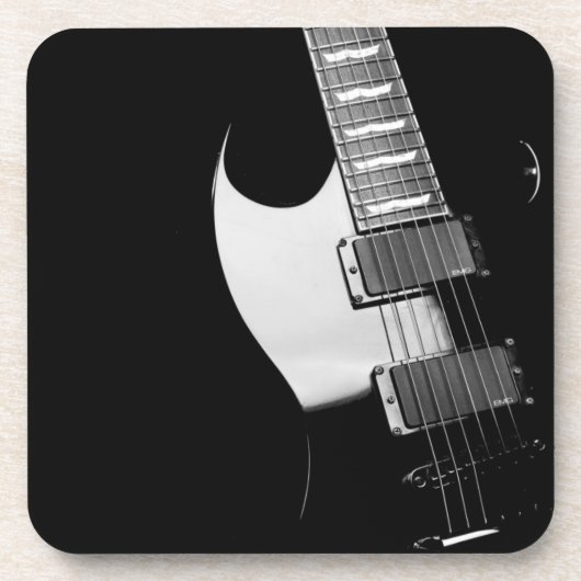 ブラックエレクトリックギターコースターセット コースター (正面)