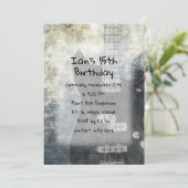 ブラックエレクトリックギターソン10代のズ誕生日 招待状 (スタンド正面)