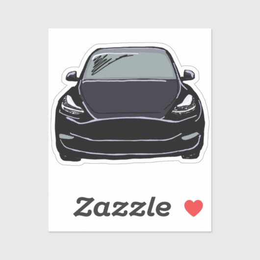 ブラックエレクトリックビークルSUVカースケッチ シール (シート)