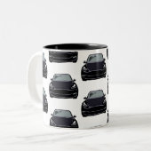ブラックエレクトリックビークルSUVカー ツートーンマグカップ (正面左)