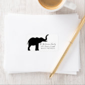 ブラックエレファントシルエット差出人住所 ラベル (インサイチュ)