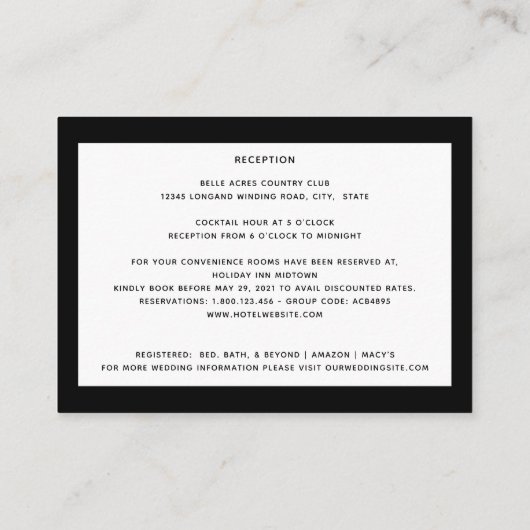 ブラックエンクロージャカード上のピンクの蘭 エンクロージャーカード (裏面)