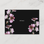ブラックエンクロージャカード上のピンクの蘭 エンクロージャーカード (正面)