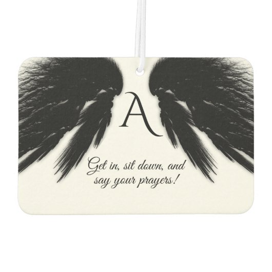 ブラックエンジェルウィングズモノグラムおもしろい カーエアーフレッシュナー (裏面)