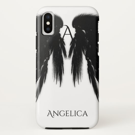 ブラックエンジェルウィングズモノグラム Case-Mate iPhoneケース (裏面)