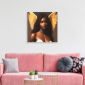 ブラックエンジェルエテリアアルアンジェルコアアート キャンバスプリント (インサイチュ (リビング))