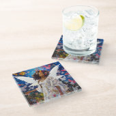 ブラックエンジェルファンタジーアート ガラスコースター (アングル)