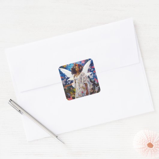 ブラックエンジェルファンタジーアート スクエアシール (封筒)