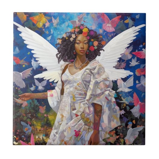 ブラックエンジェルファンタジーアート タイル (正面)