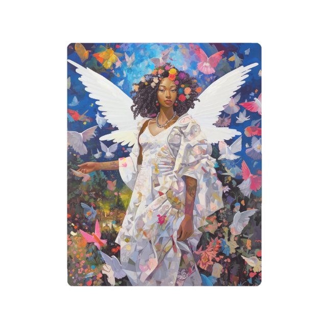 ブラックエンジェルファンタジーアート メタルプリント (正面)