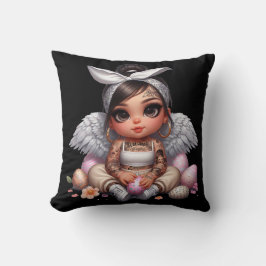 ブラックエンジェルベビー装飾用クッション クッション