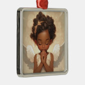 ブラックエンジェル祈りの言葉フォークリスマスセレニティ メタルオーナメント (右)