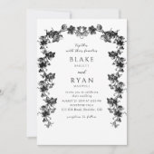 ブラックエンチャントガーランドシック結婚ズ 招待状 (正面)